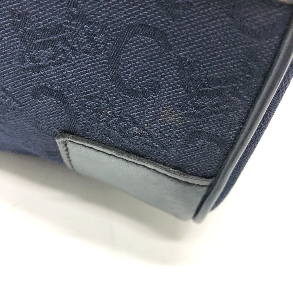 CELINE Cマカダム 馬車 ヴィンテージ カバン ハンドバッグ ボストンバッグ キャンバス/レザー レディース ネイビー