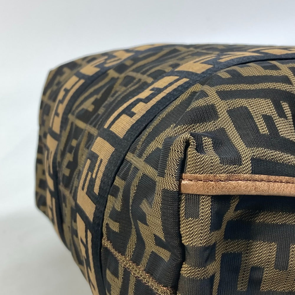 FENDI 7VA158 Zucca FF pattern handbag, 2-way bag, shoulder bag, tote bag, leather/canvas, women's, brown