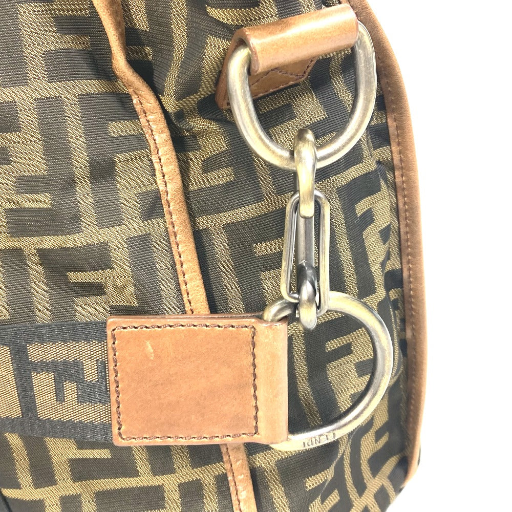 FENDI 7VA158 Zucca FF pattern handbag, 2-way bag, shoulder bag, tote bag, leather/canvas, women's, brown