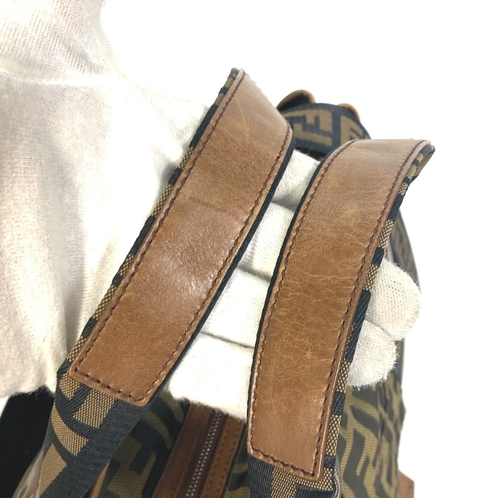 FENDI 7VA158 Zucca FF pattern handbag, 2-way bag, shoulder bag, tote bag, leather/canvas, women's, brown