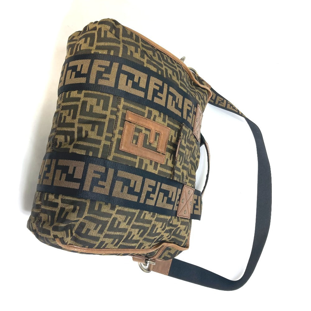 FENDI 7VA158 Zucca FF pattern handbag, 2-way bag, shoulder bag, tote bag, leather/canvas, women's, brown