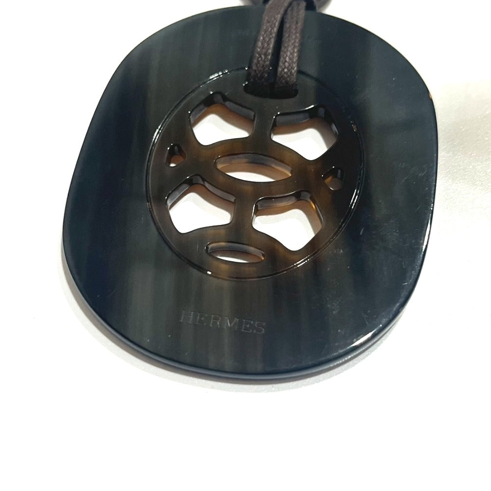 HERMES Lift PM Buffalo Horn Necklace for Women in Black, Gray, and Brown