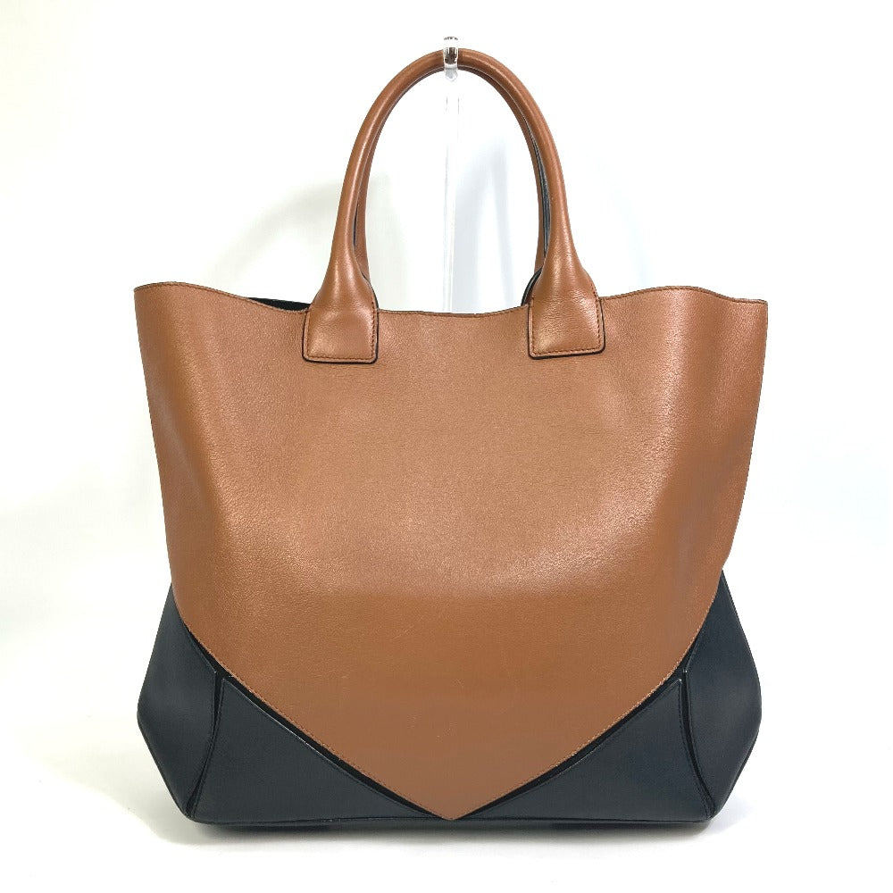 GIVENCHY バイカラー 肩掛け ショルダーバッグ カバン トートバッグ ハンドバッグ レザー レディース ブラウン×ブラック