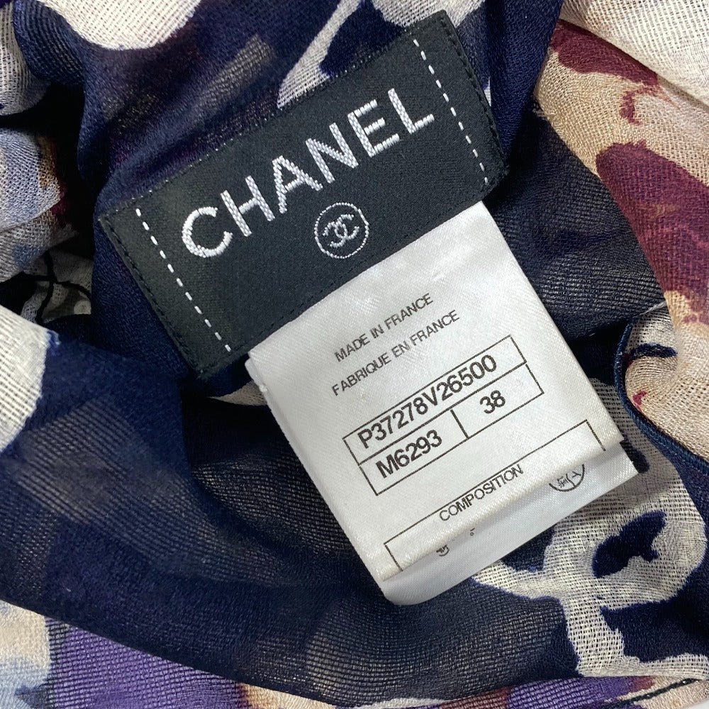 CHANEL P37278 シースルー 半袖 ココマーク CC カメリアボタン トップス アパレル ブラウス シルク レディース マルチカラー