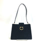 CELINE がま口 ヴィンテージ カバン 肩掛け ショルダーバッグ ベロア/レザー レディース ブラック