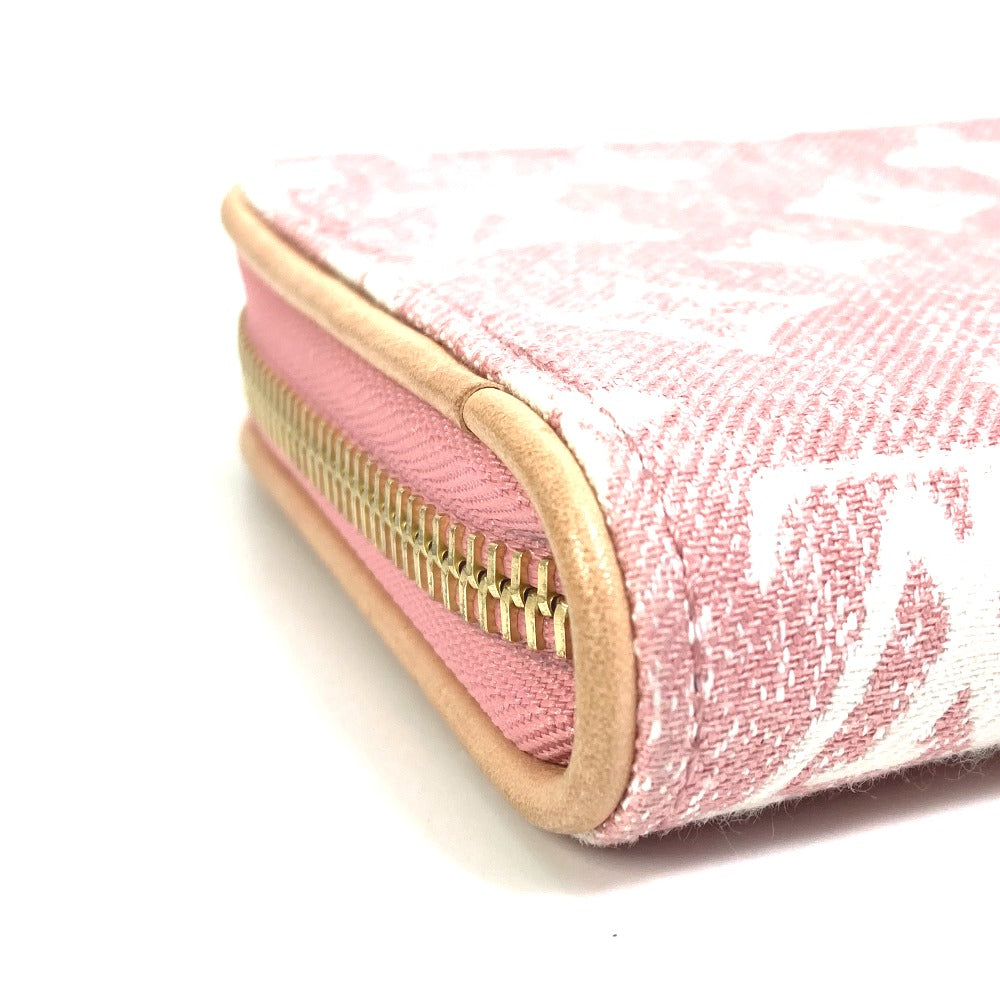 LOUIS VUITTON M81182 モノグラムデニム ジッピーウォレット ラウンドファスナー 長財布 モノグラムデニム レディース ピンク