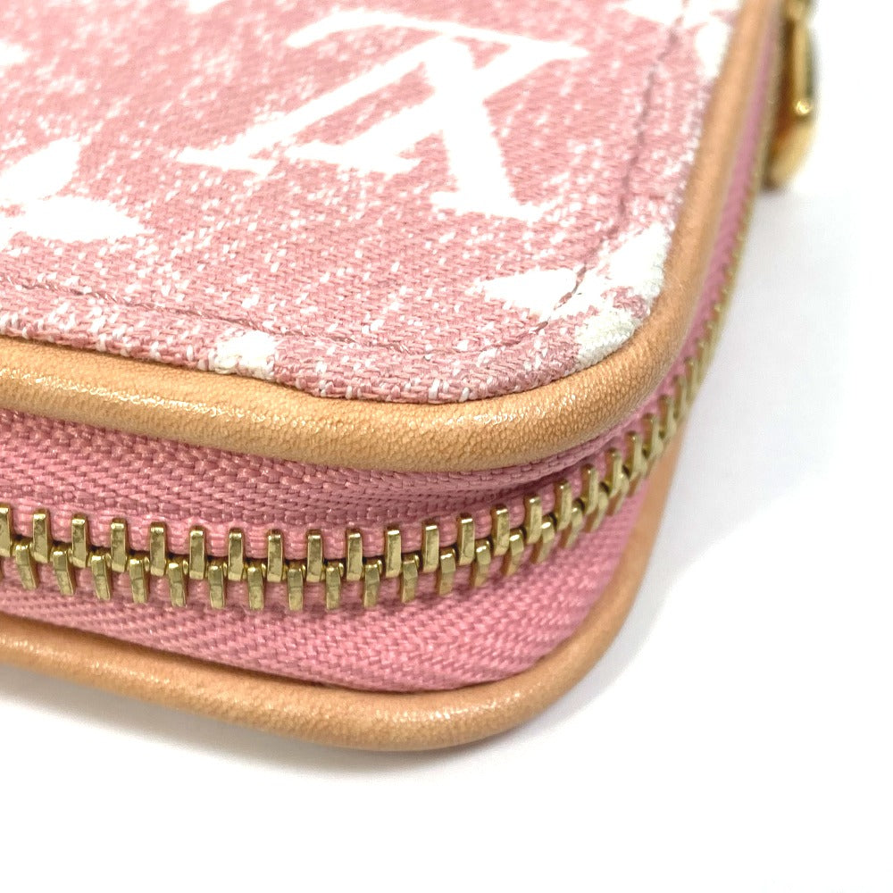 LOUIS VUITTON M81182 モノグラムデニム ジッピーウォレット ラウンドファスナー 長財布 モノグラムデニム レディース ピンク