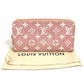 LOUIS VUITTON M81182 モノグラムデニム ジッピーウォレット ラウンドファスナー 長財布 モノグラムデニム レディース ピンク