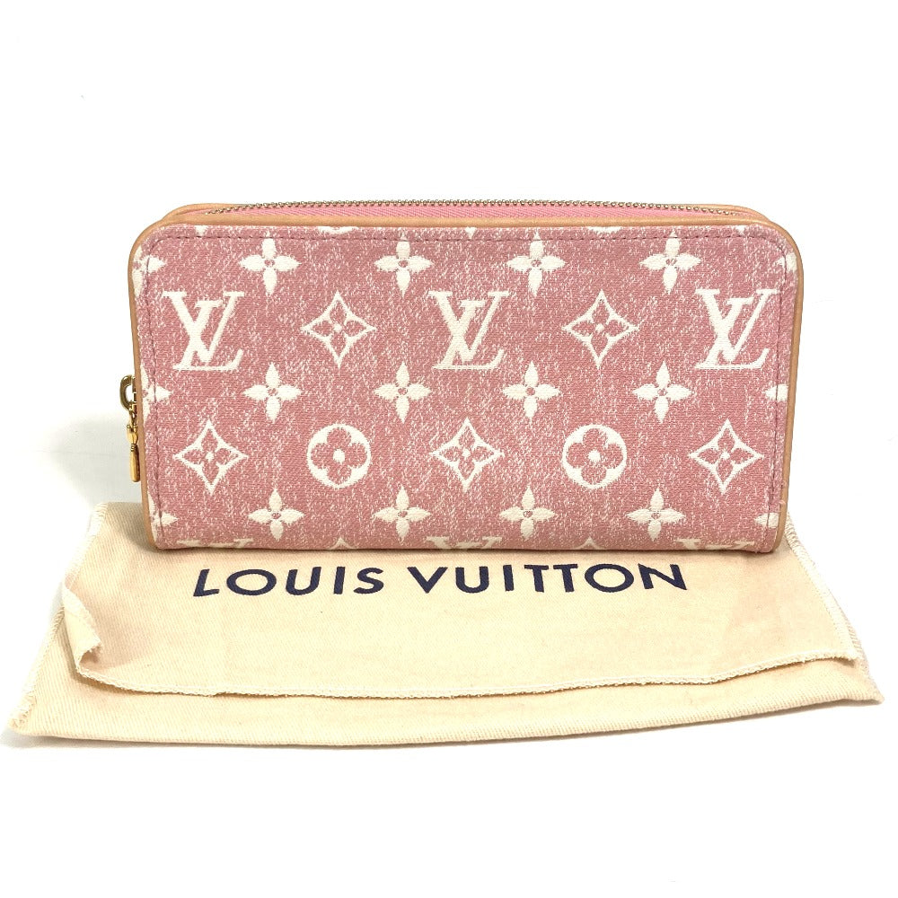 LOUIS VUITTON M81182 モノグラムデニム ジッピーウォレット ラウンドファスナー 長財布 モノグラムデニム レディース ピンク