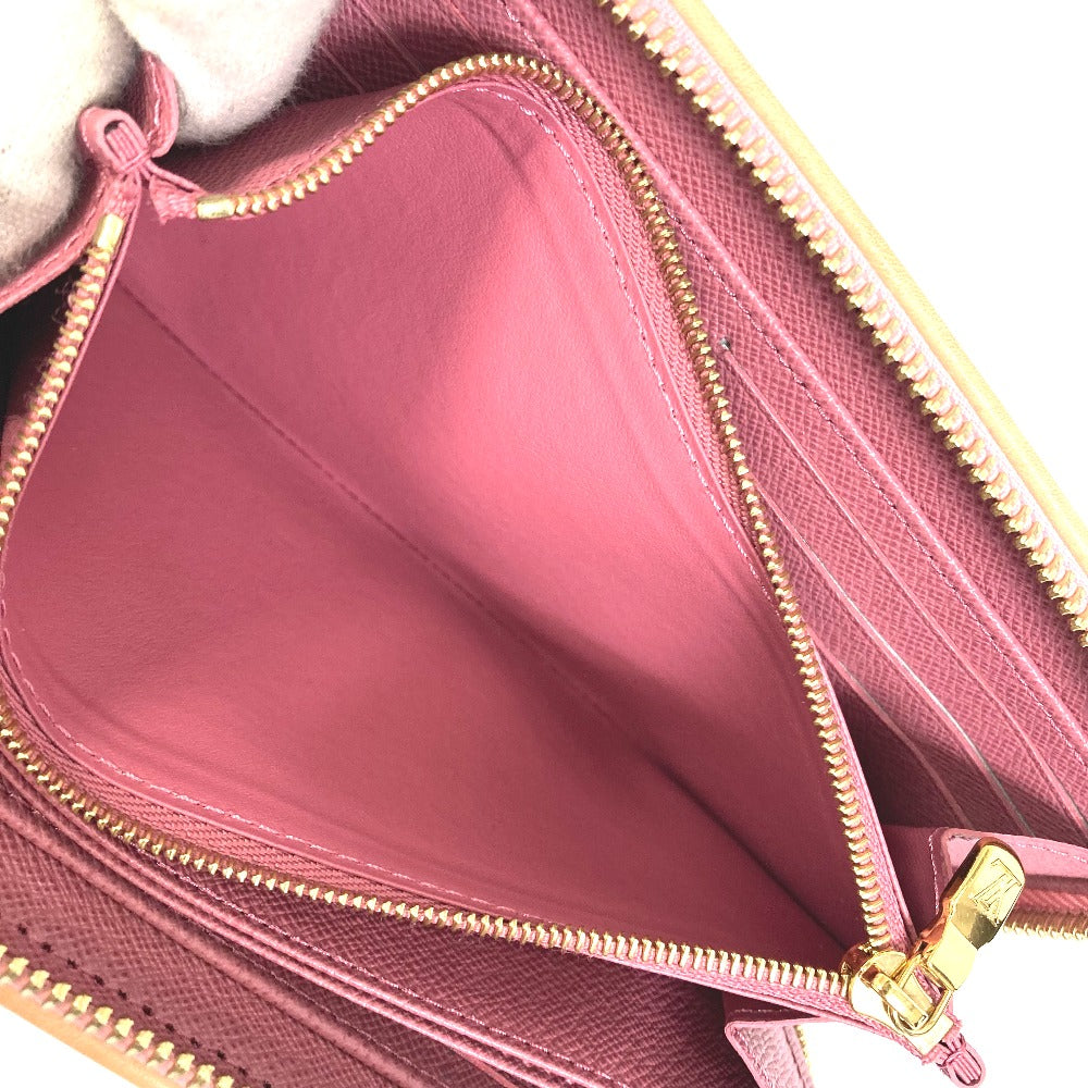 LOUIS VUITTON M81182 モノグラムデニム ジッピーウォレット ラウンドファスナー 長財布 モノグラムデニム レディース ピンク