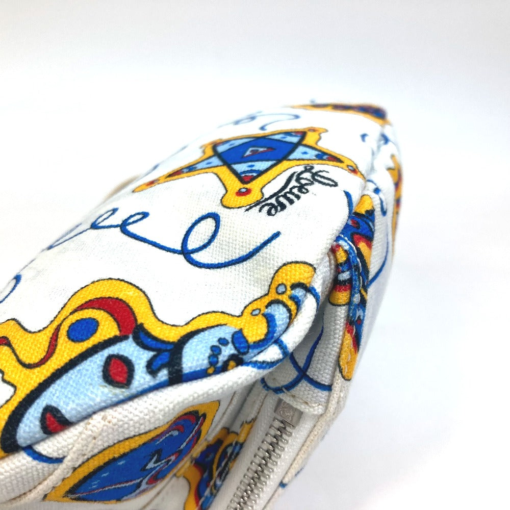 LOEWE Anagram Waist Bag, Shoulder Bag, PAULA'S IBIZA Canvas Body Bag for Men, White and Blue