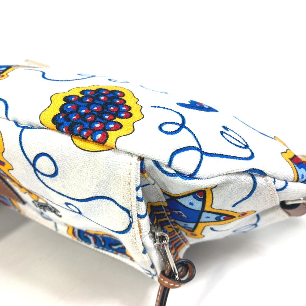 LOEWE Anagram Waist Bag, Shoulder Bag, PAULA'S IBIZA Canvas Body Bag for Men, White and Blue