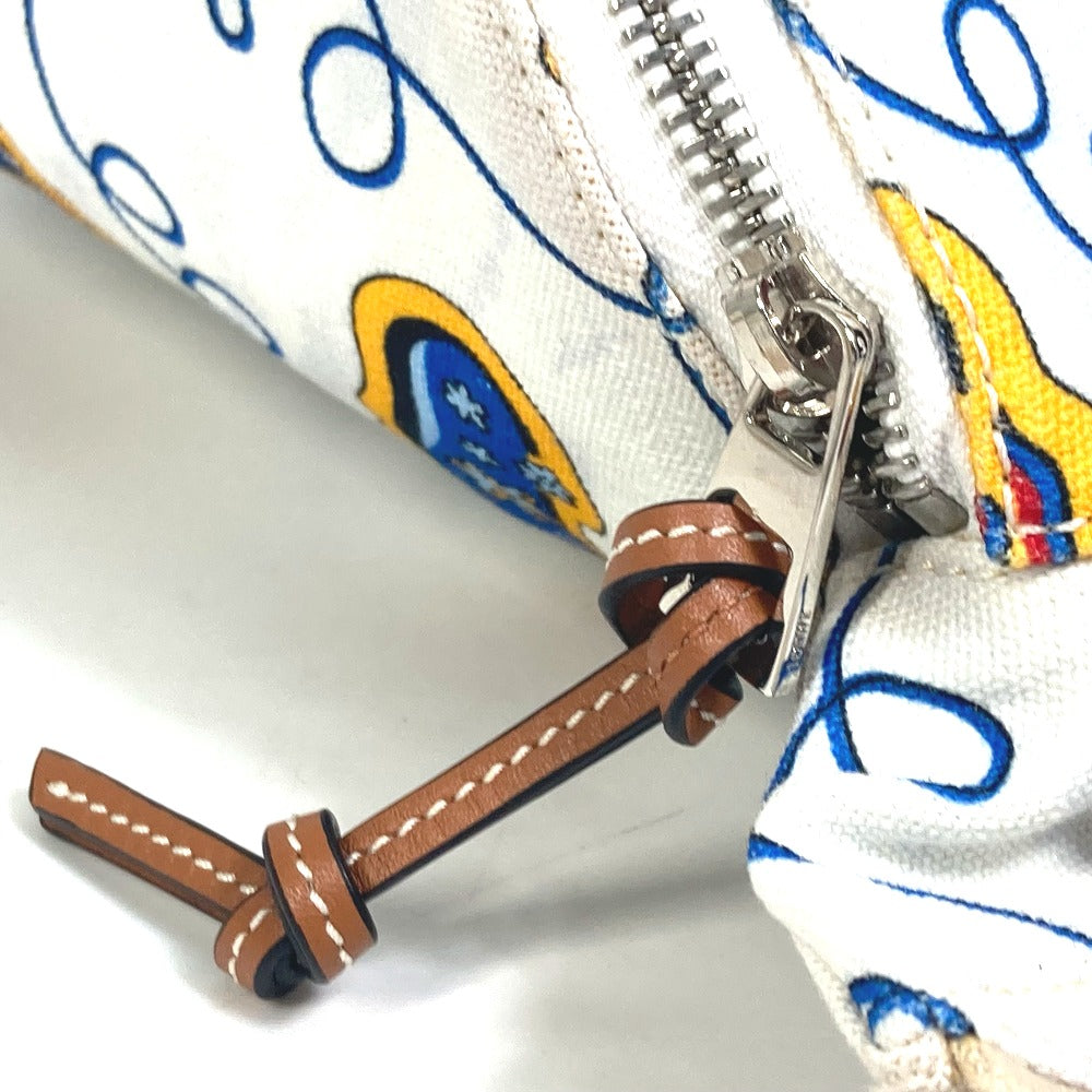 LOEWE Anagram Waist Bag, Shoulder Bag, PAULA'S IBIZA Canvas Body Bag for Men, White and Blue