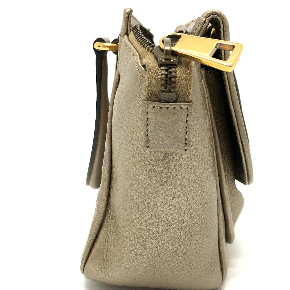 GUCCI 282481 GG Double G Detail Leather Handbag for Women, Gold