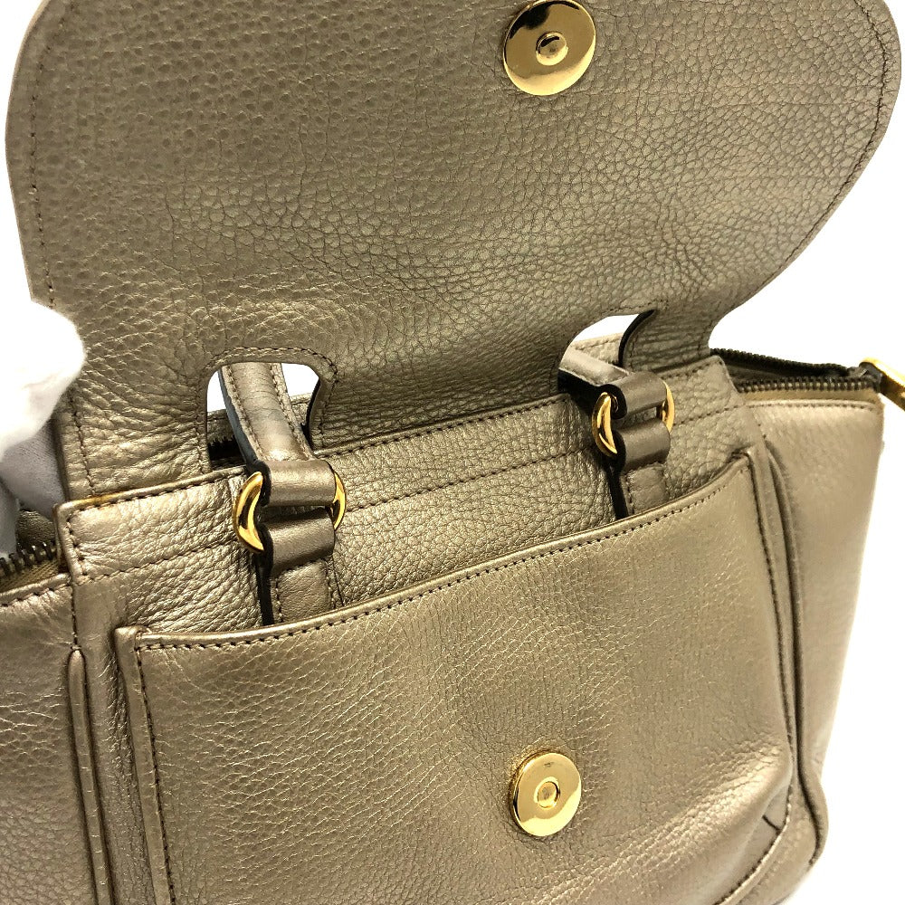 GUCCI 282481 GG Double G Detail Leather Handbag for Women, Gold