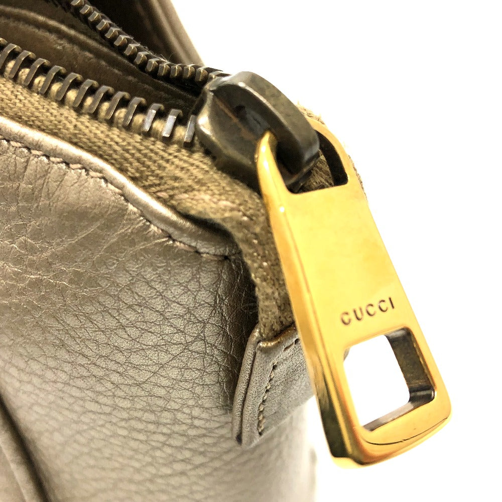 GUCCI 282481 GG Double G Detail Leather Handbag for Women, Gold