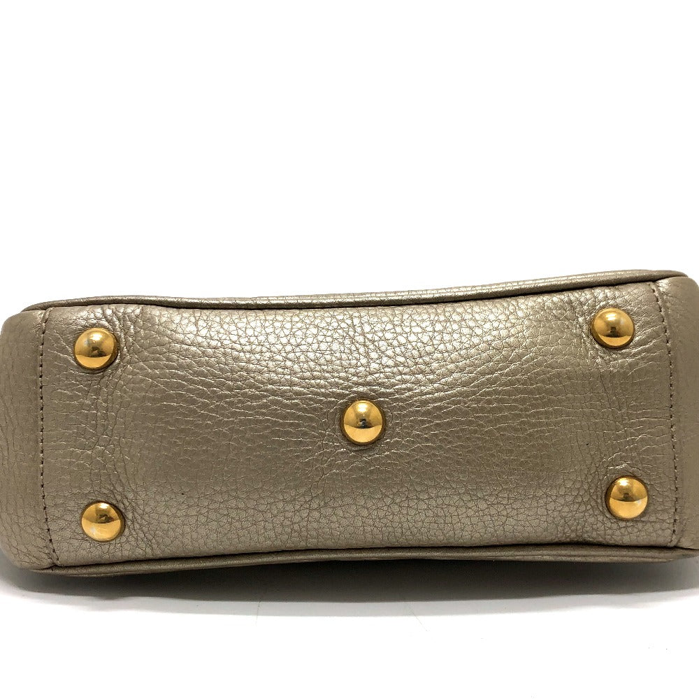 GUCCI 282481 GG Double G Detail Leather Handbag for Women, Gold