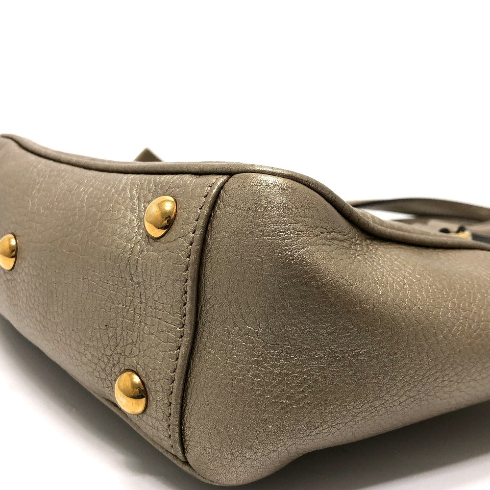 GUCCI 282481 GG Double G Detail Leather Handbag for Women, Gold