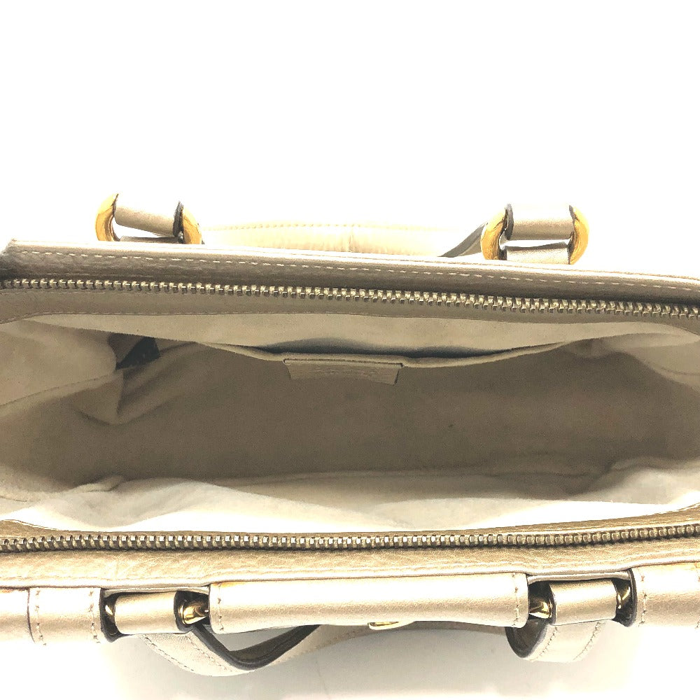 GUCCI 282481 GG Double G Detail Leather Handbag for Women, Gold