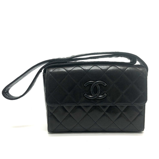 CHANEL CC ココマーク マトラッセ カバン 肩掛け ショルダーバッグ ラムスキン レディース ブラック