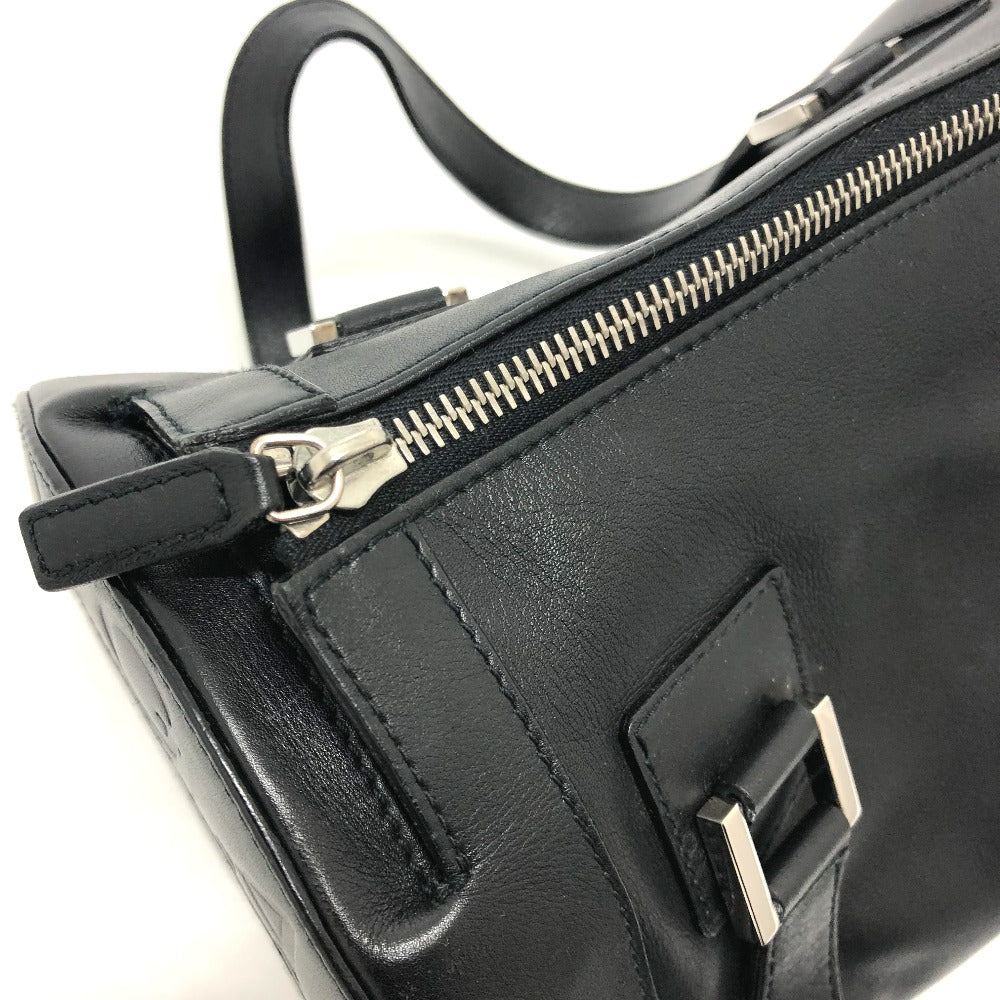 BVLGARI ブルガリ ブルガリ 筒型 ハンドバッグ レザー レディース ブラック