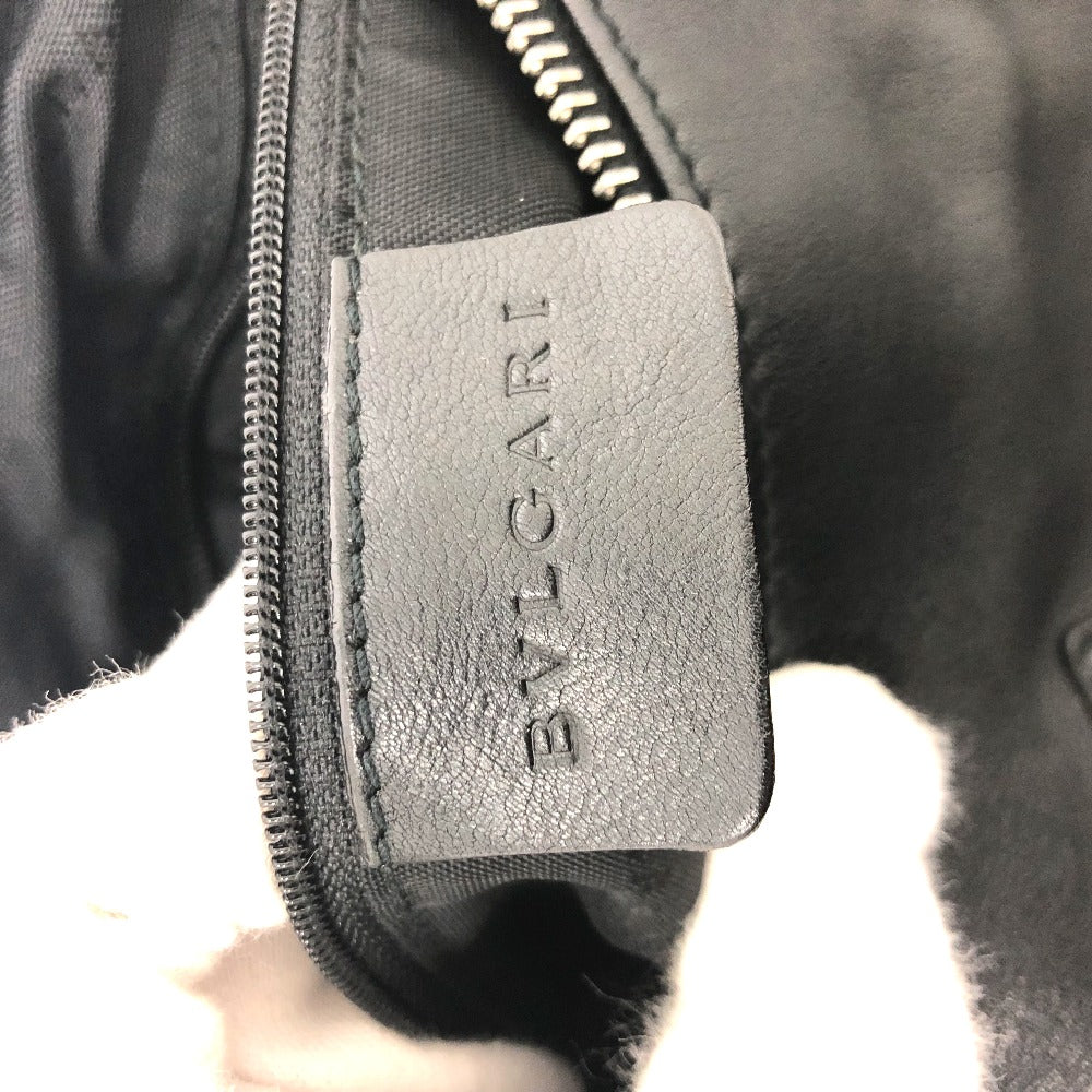 BVLGARI ブルガリ ブルガリ 筒型 ハンドバッグ レザー レディース ブラック