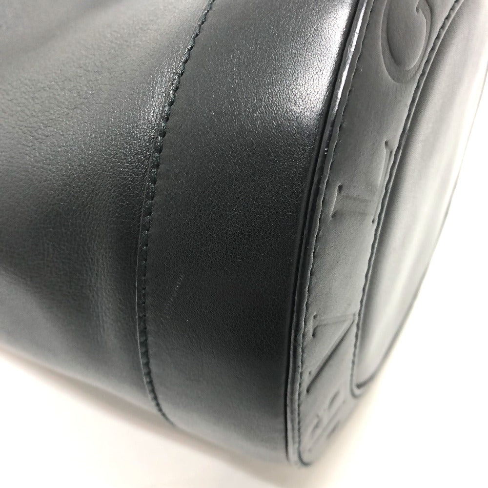 BVLGARI ブルガリ ブルガリ 筒型 ハンドバッグ レザー レディース ブラック