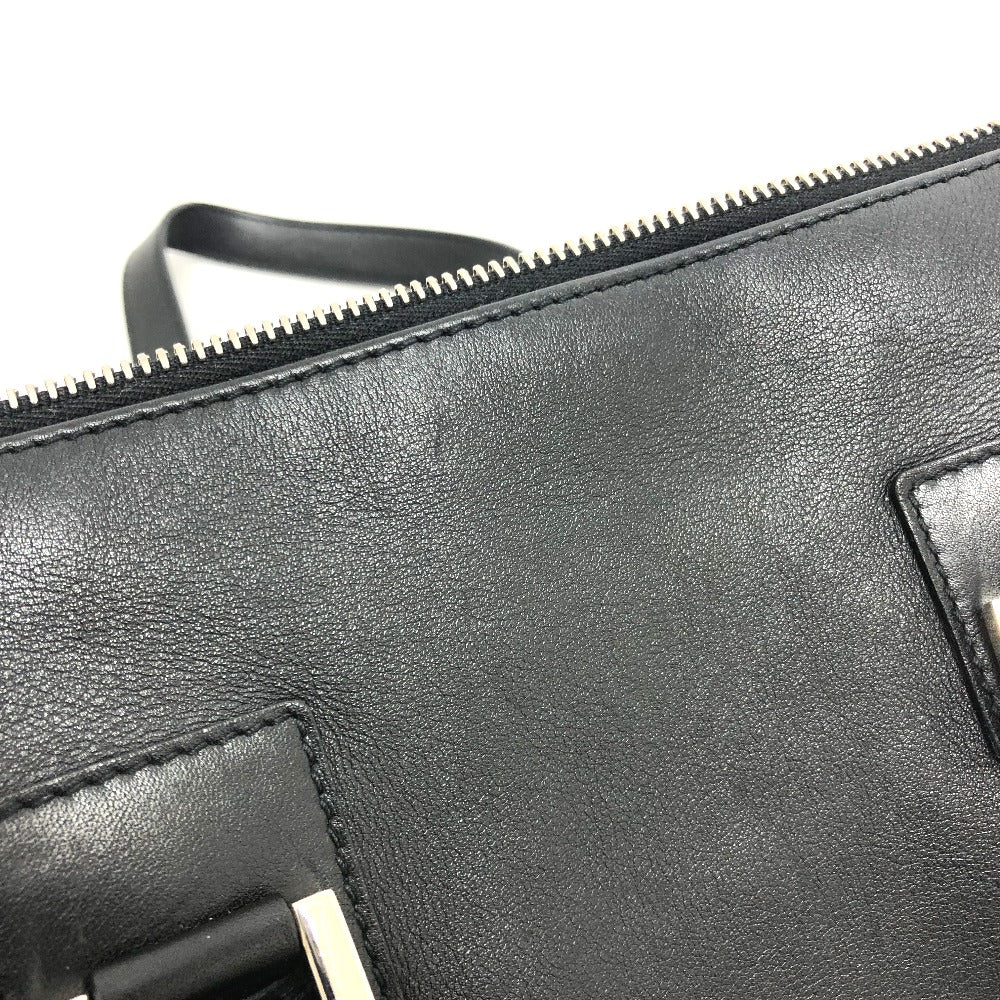 BVLGARI ブルガリ ブルガリ 筒型 ハンドバッグ レザー レディース ブラック