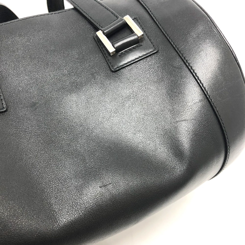 BVLGARI ブルガリ ブルガリ 筒型 ハンドバッグ レザー レディース ブラック