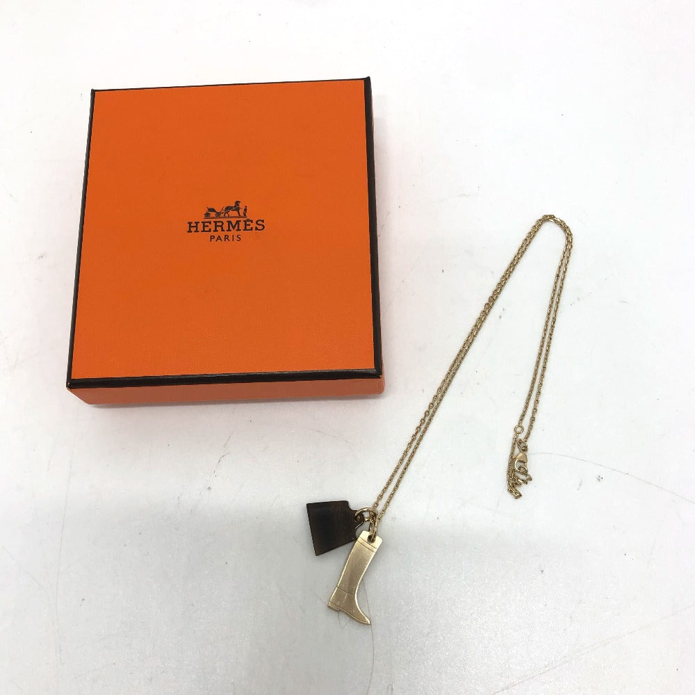 HERMES アミュレット マロキニエ PM アクセサリー ネックレス バッファローホーン レディース ゴールド