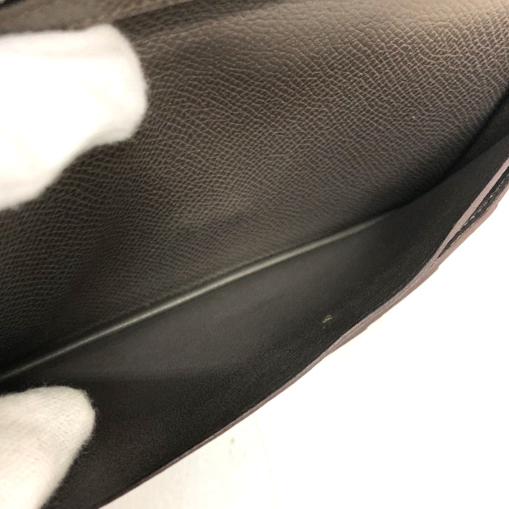 HERMES H金具 ベアンスフレ 2つ折り 長財布 ヴォーエプソン レディース エタン グレー系