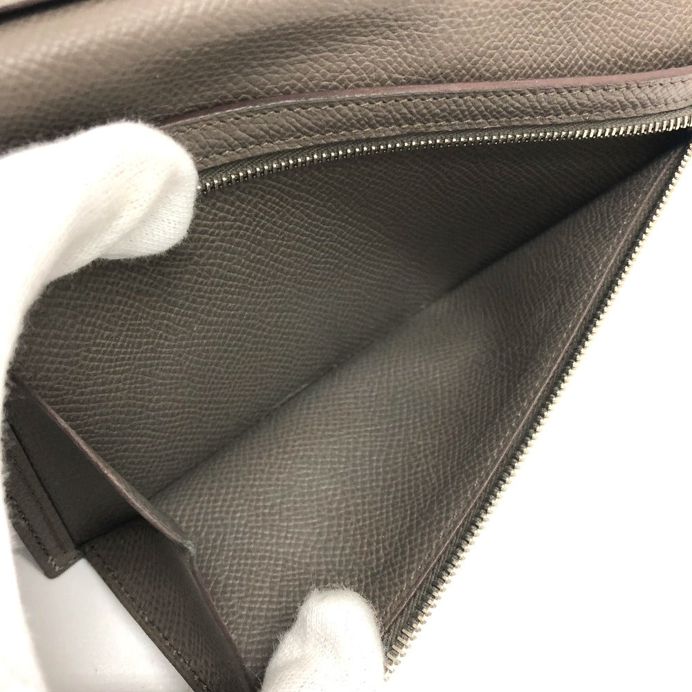 HERMES H金具 ベアンスフレ 2つ折り 長財布 ヴォーエプソン レディース エタン グレー系