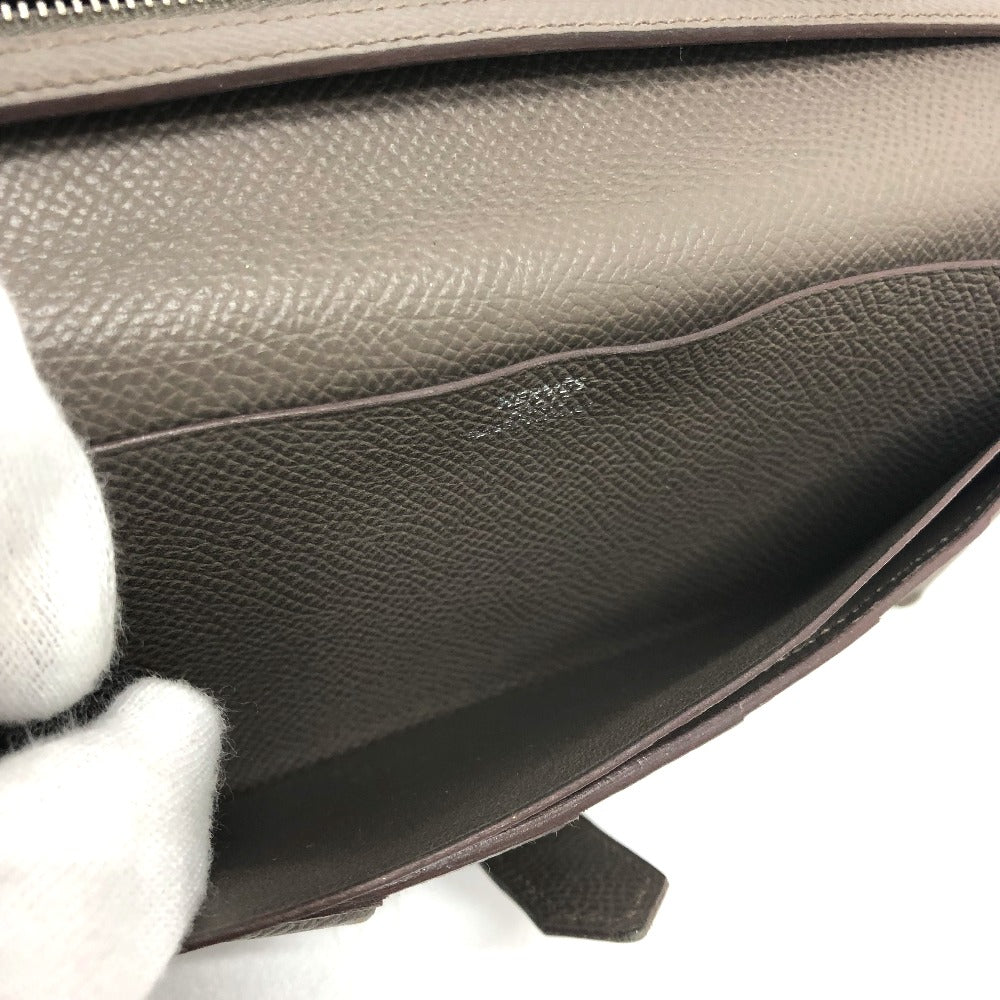 HERMES H金具 ベアンスフレ 2つ折り 長財布 ヴォーエプソン レディース エタン グレー系