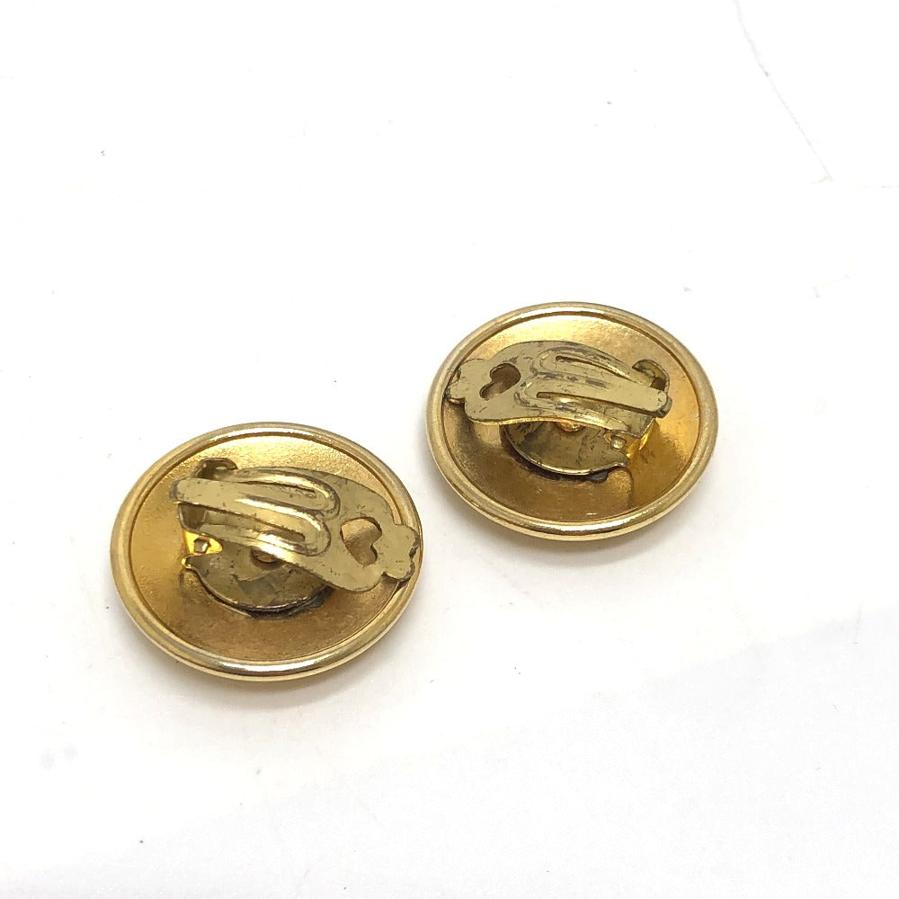 HERMES Round Horn Earrings GP Women's Gold