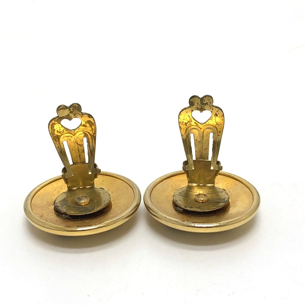HERMES Round Horn Earrings GP Women's Gold