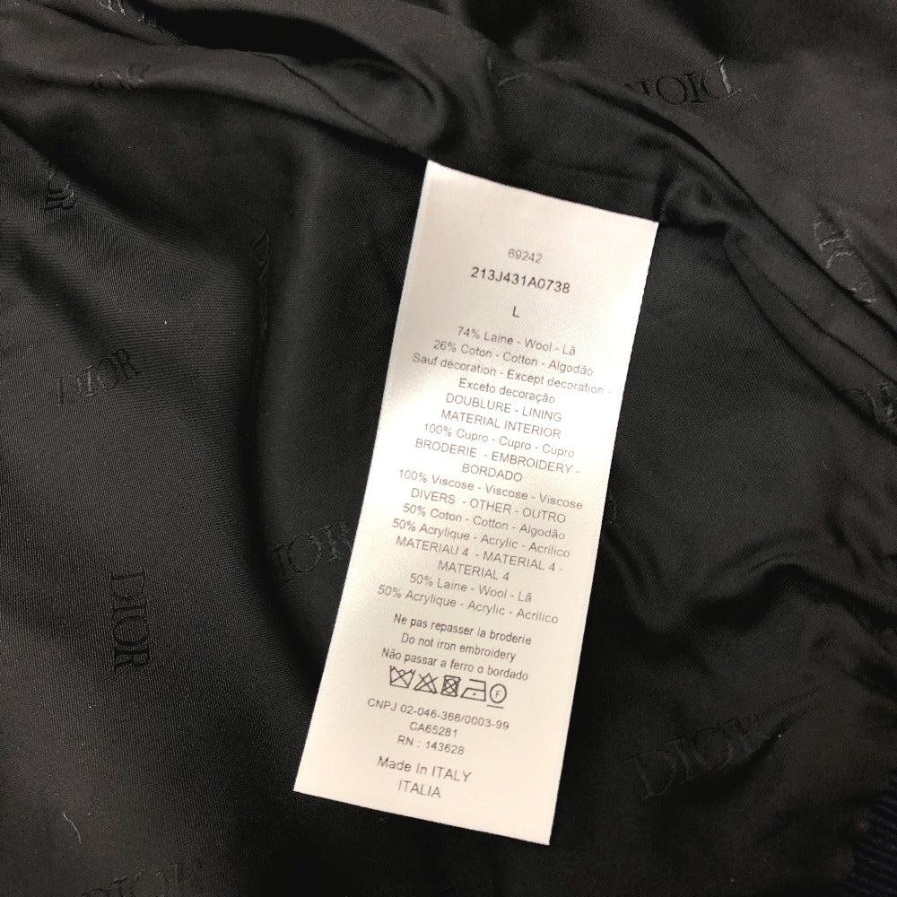 Dior 213J431A0738 アトリエ ストリート スタイル ブルゾン ジャケット ウール メンズ ネイビー