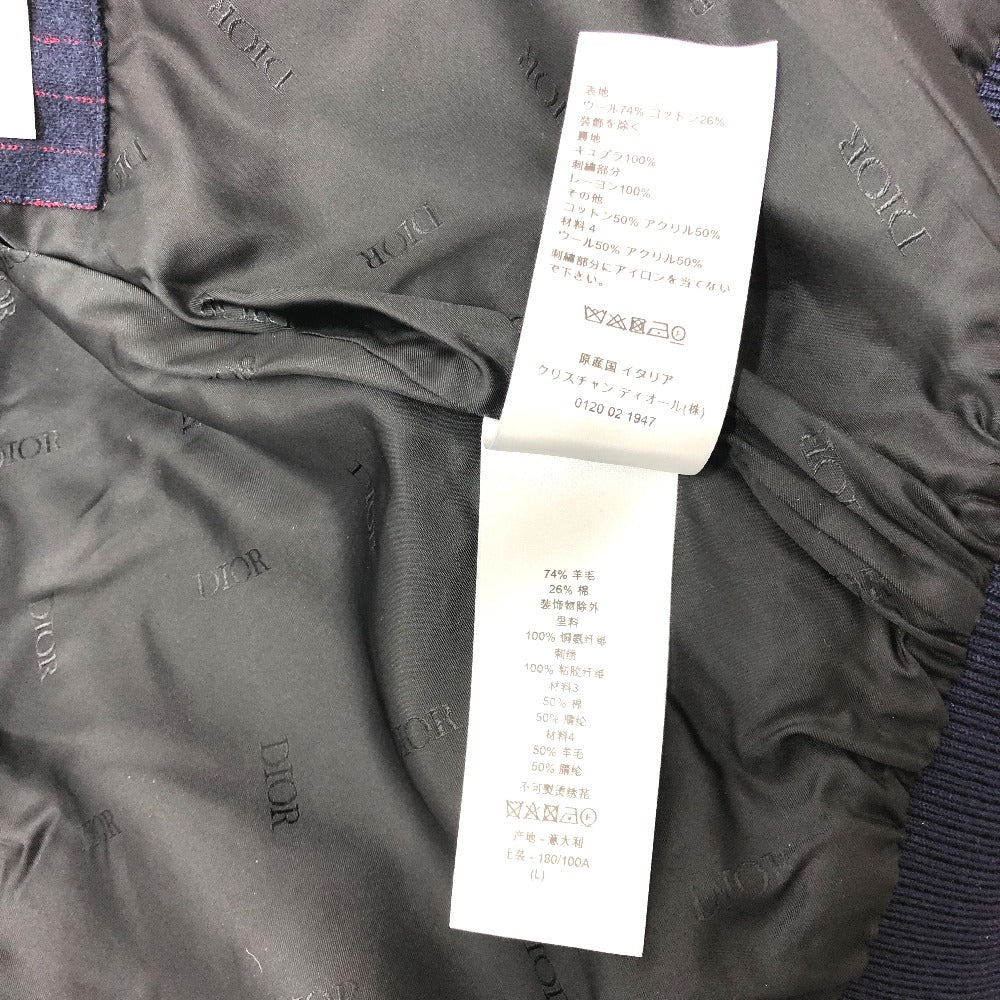 Dior 213J431A0738 アトリエ ストリート スタイル ブルゾン ジャケット ウール メンズ ネイビー