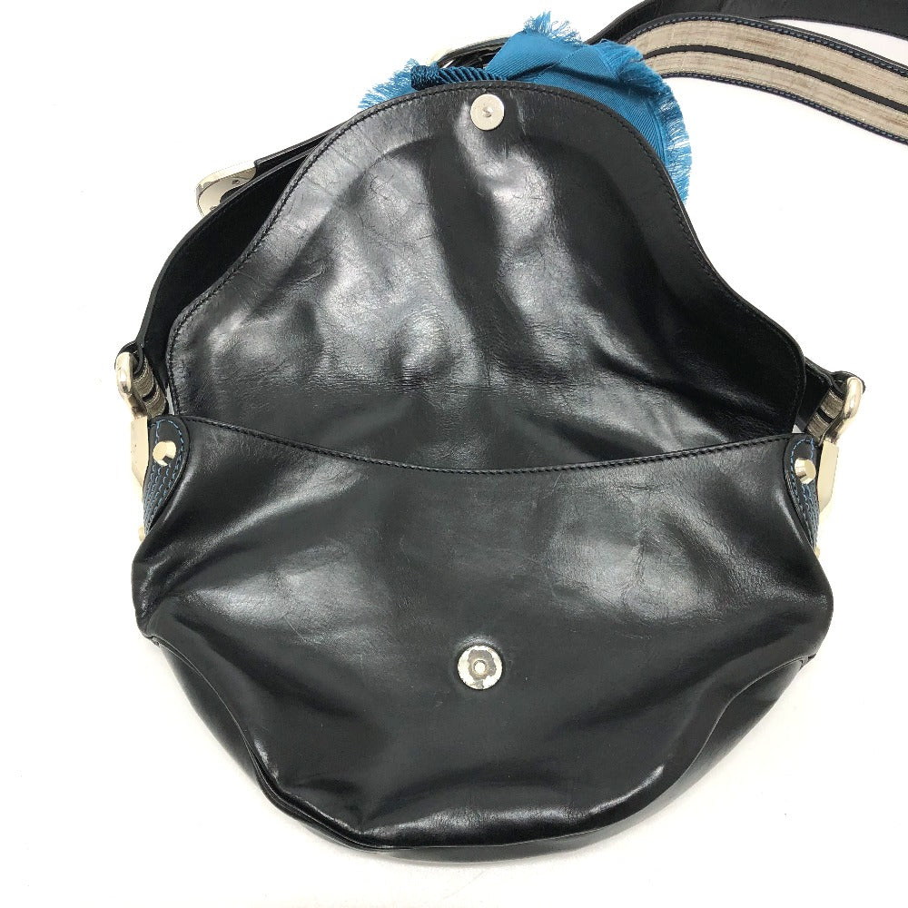 CELINE 115/130 リボン 斜め掛け カバン ショルダーバッグ レザー レディース ブラック