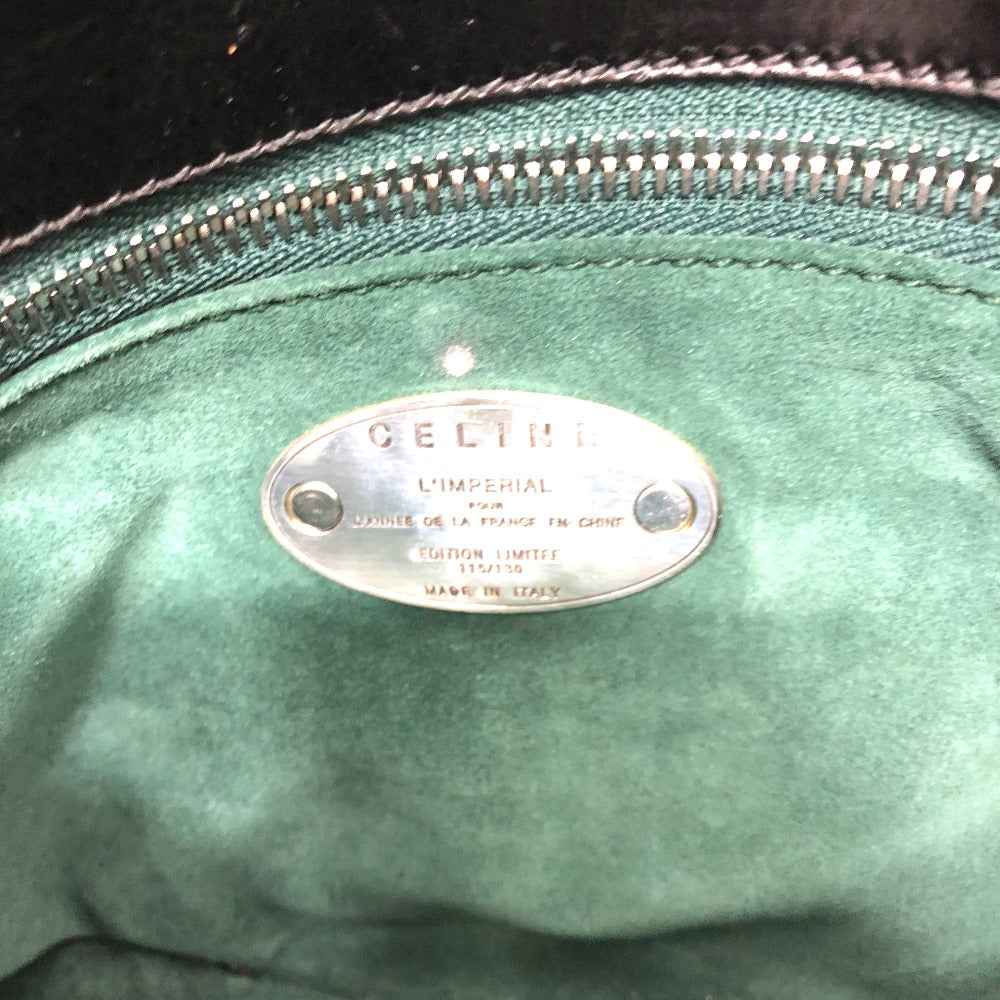 CELINE 115/130 リボン 斜め掛け カバン ショルダーバッグ レザー レディース ブラック