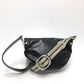 CELINE 115/130 リボン 斜め掛け カバン ショルダーバッグ レザー レディース ブラック