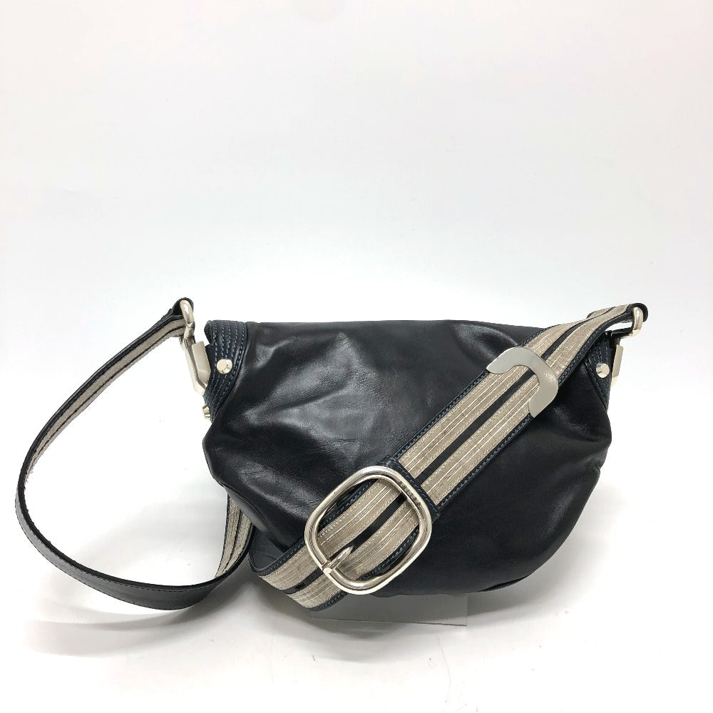 CELINE 115/130 リボン 斜め掛け カバン ショルダーバッグ レザー レディース ブラック