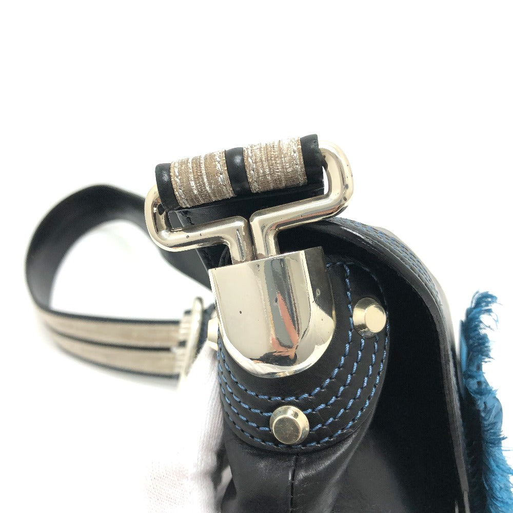 CELINE 115/130 リボン 斜め掛け カバン ショルダーバッグ レザー レディース ブラック