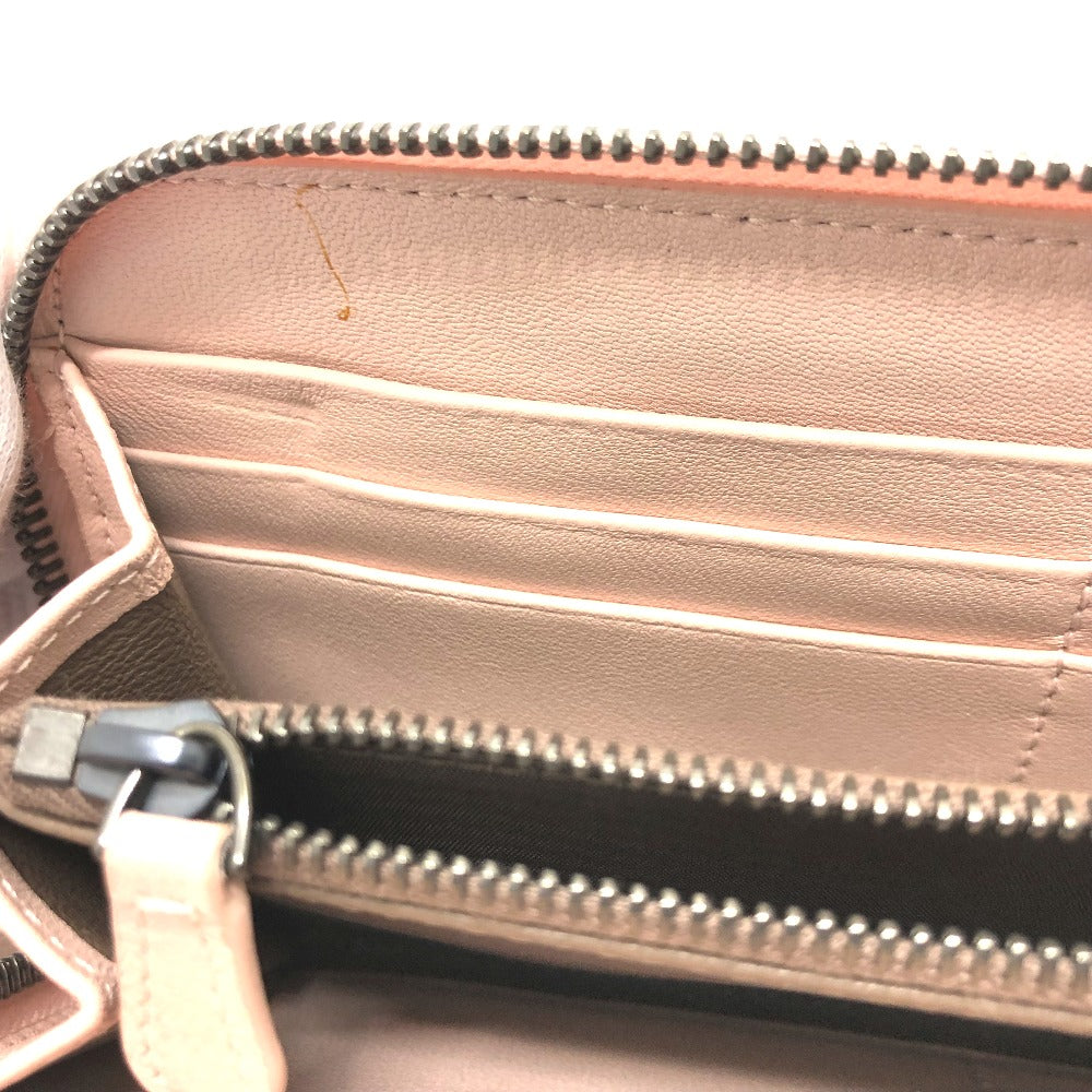 BOTTEGA VENETA 114076 イントレチャート ラウンドファスナー 長財布 レザー レディース ピンク
