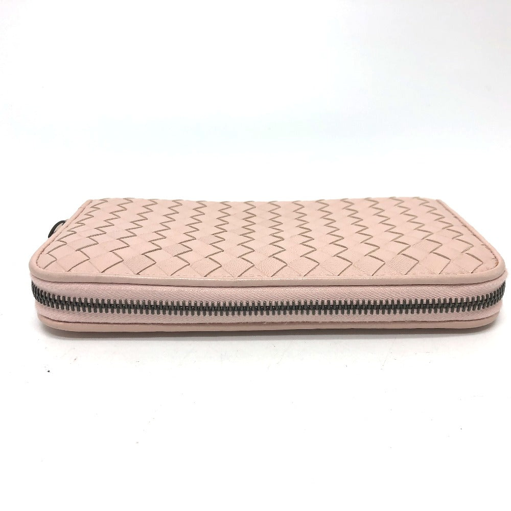 BOTTEGA VENETA 114076 イントレチャート ラウンドファスナー 長財布 レザー レディース ピンク