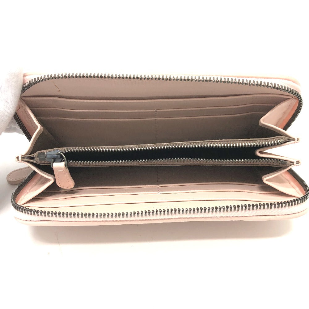 BOTTEGA VENETA 114076 イントレチャート ラウンドファスナー 長財布 レザー レディース ピンク