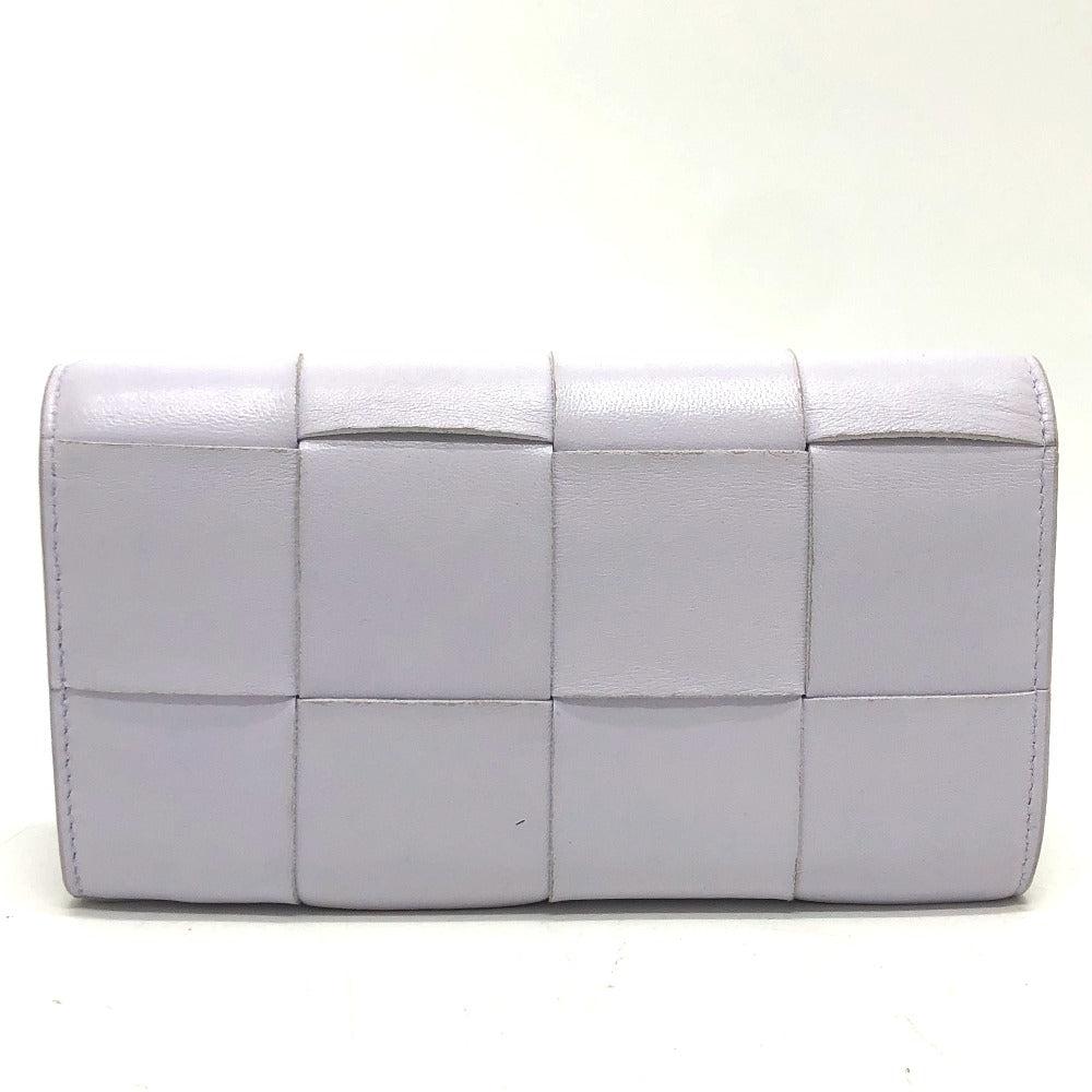 BOTTEGA VENETA 667433 イントレチャート マキシ ２つ折り 長財布 レザー レディース パープル