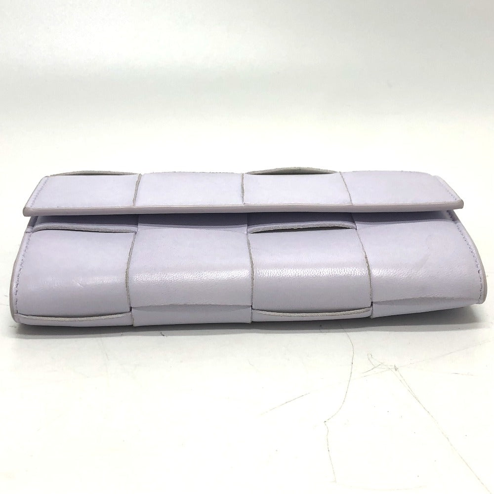 BOTTEGA VENETA 667433 イントレチャート マキシ ２つ折り 長財布 レザー レディース パープル
