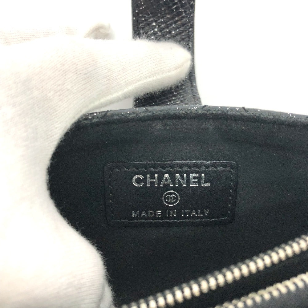CHANEL CC ココマーク マトラッセ コインケース/小銭入れ ポーチ レザー レディース ブラック
