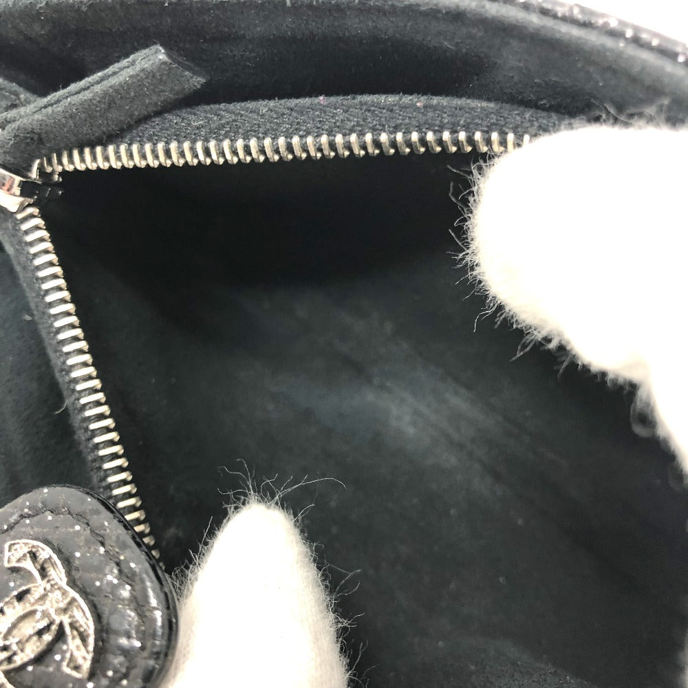 CHANEL CC ココマーク マトラッセ コインケース/小銭入れ ポーチ レザー レディース ブラック