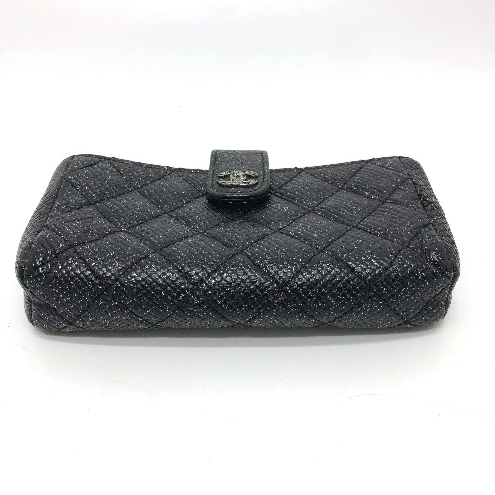 CHANEL CC ココマーク マトラッセ コインケース/小銭入れ ポーチ レザー レディース ブラック